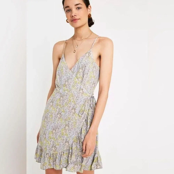 Free People Womens XS Floral Wrap Dress Sleeveless Mini Multicolor Summer Casual - Picture 1 of 5